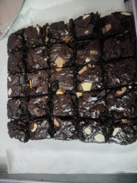 Triple chocolate brownie